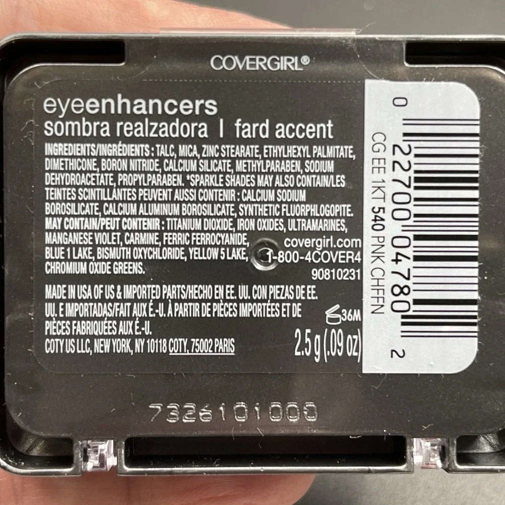 Covergirl Eye Enhancers Eyeshadow Single (1) Pink Chiffon #540 DISCONTINUED